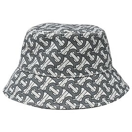 Cappello bucket Monogramma TB Burberry in cotone grigio Grigio