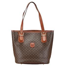 Céline-Celine Macadam PVC Leather Tote Bag-Brown