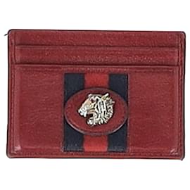 Gucci-Gucci Web Rajah Card Holder in Red Leather-Red