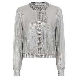 Paco Rabanne Silver knit bomber jacket Silvery Metallic