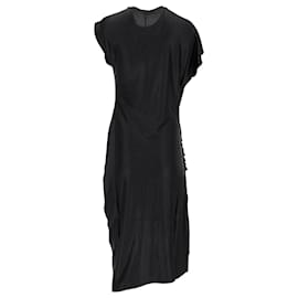 Paco Rabanne-Black drapé pression dress in jersey-Black