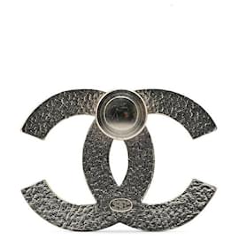 Chanel-Chanel Coco Mark Pearl Brooch Silver Metal-Silvery,Metallic