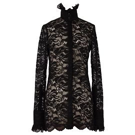 Paco Rabanne Camicia in pizzo nero Nero