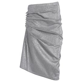 Paco Rabanne Silberne, mittellange, drapierte Rock mit Druckschlitz Silber Metallisch