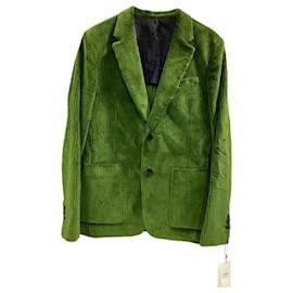 Ami-AMI Corduroy Suit Jacket in Green Cotton-Green