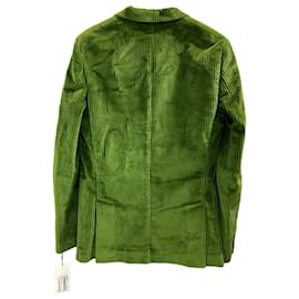 Ami-AMI Corduroy Suit Jacket in Green Cotton-Green