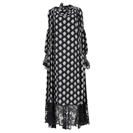 Paco Rabanne-Black printed long dress-Black