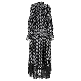 Paco Rabanne-Black printed long dress-Black
