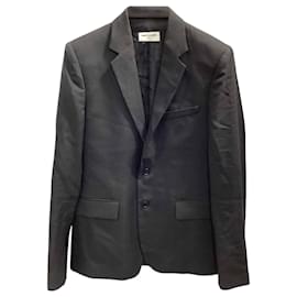 Saint Laurent-Saint Laurent Classic Notch Lapel Suit in Black Wool-Black