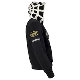 Supreme- Supreme x Vanson Spider Web Zipped Hoodie in Black Cotton-Black