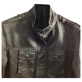 Dior-Dior Homme Cargo Jacket in Black Cotton-Black