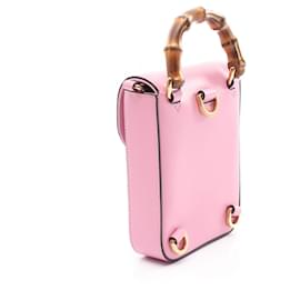 Gucci-Gucci Bamboo Leather Handbag 702106-Pink