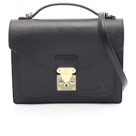 Louis Vuitton-Louis Vuitton Epi Leather Monceau Handbag M52122-Black