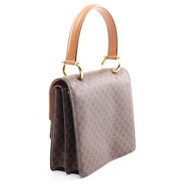 Céline-Celine Macadam Handbag PVC Coated Canvas Leather-Brown
