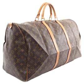 Louis Vuitton-Louis Vuitton Keepall 60 Monogram Boston Bag M41422-Brown
