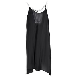 Paco Rabanne Kurzes Kleid mit verzierten Trägern Schwarz