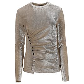Paco Rabanne Drapierter Top aus Lurex in Gold Silber Metallisch