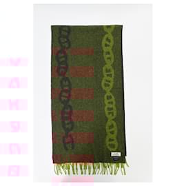 Hermès- Hermès Crazy Chain Muffler in Brown Cashmere-Brown,Red