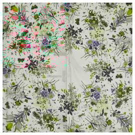 Hermès-Gucci Flora Cotton Scarf-White