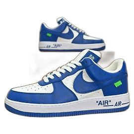 Louis Vuitton Nike Air Force 1 Low By Virgil Abloh White Royal Bleu