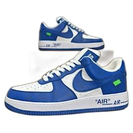 Louis Vuitton-Louis Vuitton Nike Air Force 1 Low By Virgil Abloh White Royal-Blue