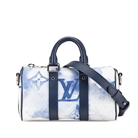 Louis Vuitton-Louis Vuitton Monogram Watercolor Keepall XS Handbag-White,Blue
