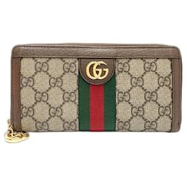 Gucci-Gucci Long Wallet in Beige GG Supreme-Beige