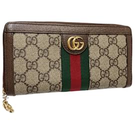 Gucci-Gucci Long Wallet in Beige GG Supreme-Beige