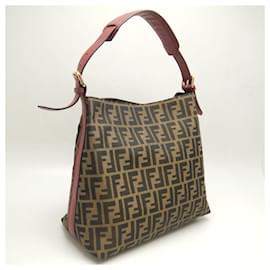 Fendi-Sac à épaule Fendi 8BR698-Marron,Rouge