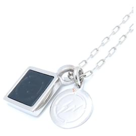 Louis Vuitton-Louis Vuitton Fragment Necklace-Silvery
