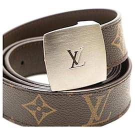Louis Vuitton-Louis Vuitton Monogram Santur LV Cut Belt-Brown