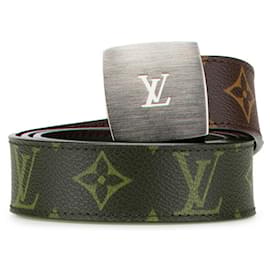 Louis Vuitton-Louis Vuitton Monogram Santur LV Cut Belt-Brown