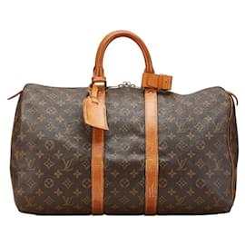 Louis Vuitton-Louis Vuitton Monogram Keepall 45 Boston Bag-Brown