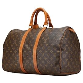 Louis Vuitton-Louis Vuitton Monogram Keepall 45 Boston Bag-Brown