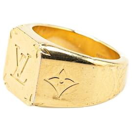 Louis Vuitton-Louis Vuitton Monogram Signet Ring-Golden