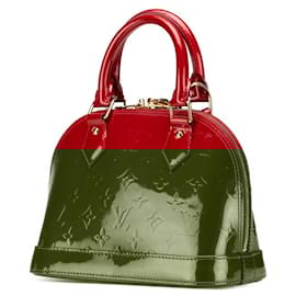 Louis Vuitton-Louis Vuitton Monogram Vernis Alma BB Handbag-Red,Fuschia
