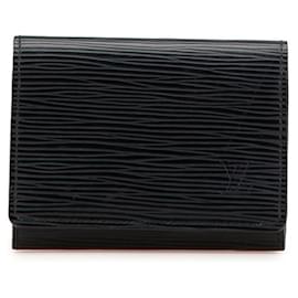 Louis Vuitton-Louis Vuitton Epi Envelope Carte de Visite Card Case-Black