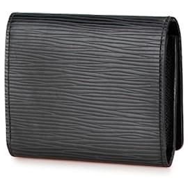 Louis Vuitton-Louis Vuitton Epi Envelope Carte de Visite Card Case-Black