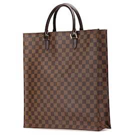 Louis Vuitton-Bolsa Tote Sac Plat Damier Louis Vuitton-Marrom