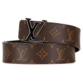 Louis Vuitton-Louis Vuitton Monogram Santur LV Initial Belt-Brown