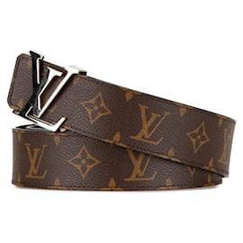 Louis Vuitton-Louis Vuitton Monogram Santur LV Initial Belt-Brown