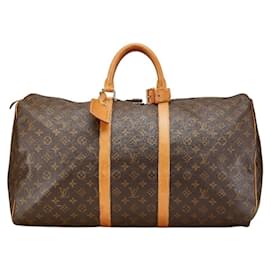 Louis Vuitton-Louis Vuitton Monogram Keepall 55 Boston Bag-Brown