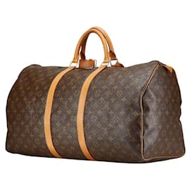 Louis Vuitton-Louis Vuitton Monogram Keepall 55 Boston Bag-Brown