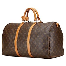 Louis Vuitton-Louis Vuitton Monogram Keepall 50 Boston Bag-Brown