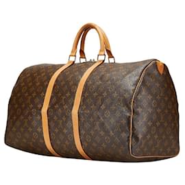 Louis Vuitton-Louis Vuitton Monogram Keepall 55 Boston Bag-Brown