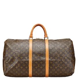 Louis Vuitton-Louis Vuitton Monogram Keepall 55 Boston Bag-Brown