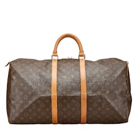 Louis Vuitton-Louis Vuitton Monogram Keepall 55 Boston Bag-Brown