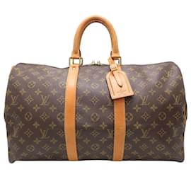 Louis Vuitton-Louis Vuitton Monogram Keepall 45 Boston Bag-Brown,Monogram