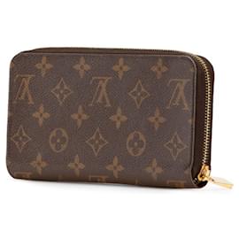 Louis Vuitton-Louis Vuitton Monogram Zippy Wallet-Brown,Fuschia