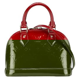 Louis Vuitton-Louis Vuitton Monogram Vernis Alma BB Handbag-Red,Fuschia
